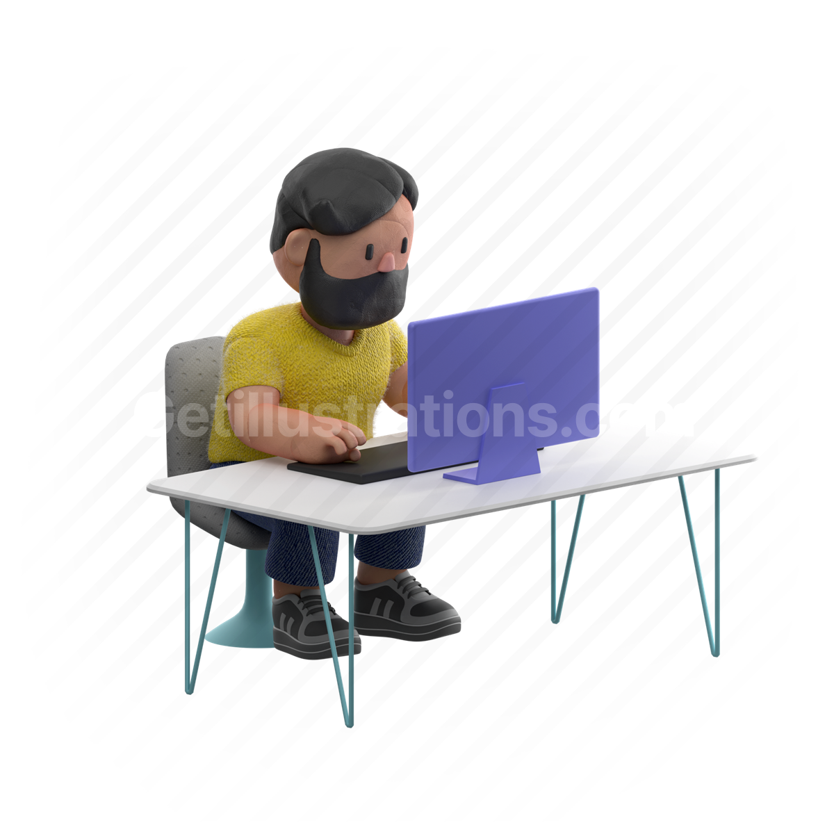 man, people, person, working, work, remote, computer, electronic, device, office, desk, furniture